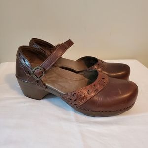 DANSKO Women's Brown Mary Jane Clogs Size 39